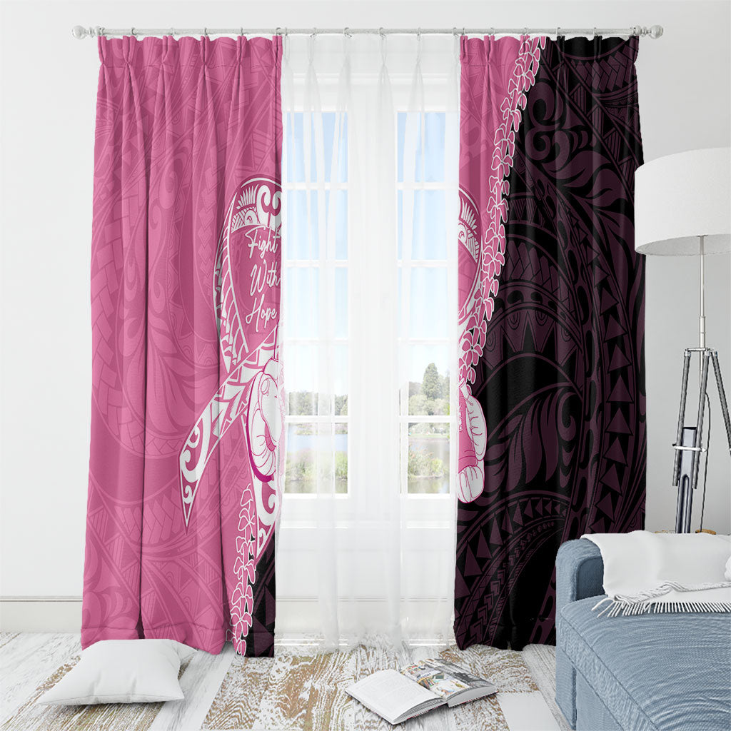 Polynesia Breast Cancer Awareness Window Curtain Fight With Hope Pink Ribbon Boxing Gloves