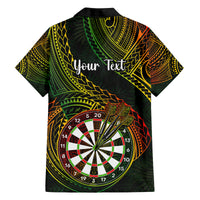 Personalised Polynesian Darts Family Matching Off Shoulder Short Dress and Hawaiian Shirt Dart Lovers Tribal Pattern Mix Tropical Leaves LT14 - Polynesian Pride