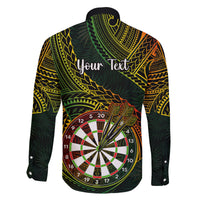 Personalised Polynesian Darts Family Matching Short Sleeve Bodycon Dress and Hawaiian Shirt Dart Lovers Tribal Pattern Mix Tropical Leaves LT14 - Polynesian Pride