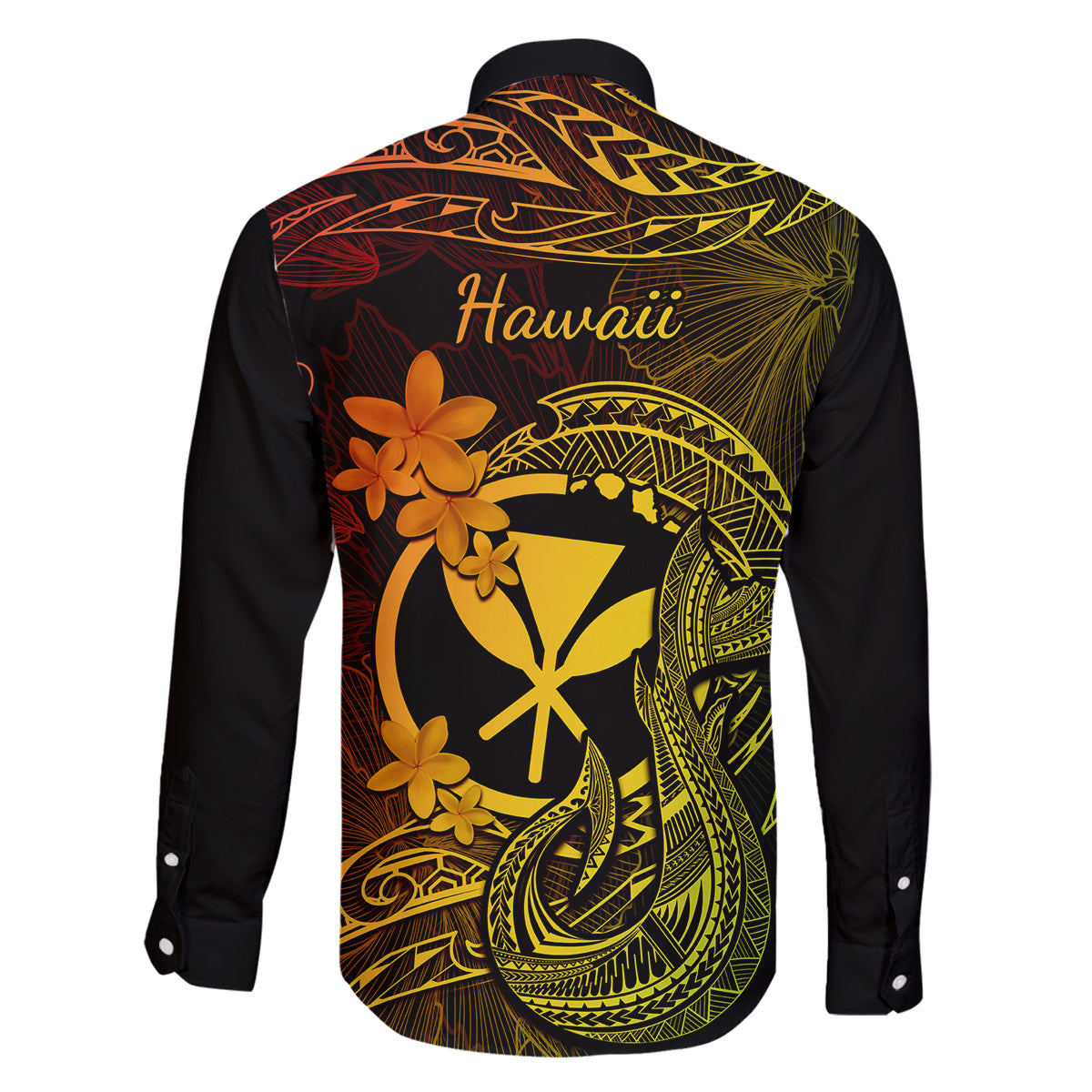 Hawaii Family Matching Summer Maxi Dress and Hawaiian Shirt Fish Hook Tattoo Mix Polynesian Plumeria Reggae Version LT14 - Polynesian Pride