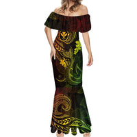 Hawaii Mermaid Dress Fish Hook Tattoo Mix Polynesian Plumeria Reggae Version LT14 - Polynesian Pride