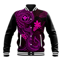 Hawaii Baseball Jacket Fish Hook Tattoo Mix Polynesian Plumeria Pink Version LT14 Unisex Pink - Polynesian Pride