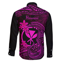 Hawaii Family Matching Summer Maxi Dress and Hawaiian Shirt Fish Hook Tattoo Mix Polynesian Plumeria Pink Version LT14 - Polynesian Pride