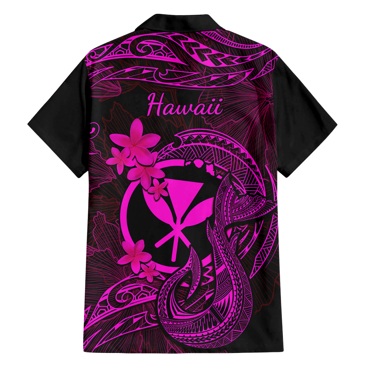 Hawaii Family Matching Tank Maxi Dress and Hawaiian Shirt Fish Hook Tattoo Mix Polynesian Plumeria Pink Version LT14 - Polynesian Pride