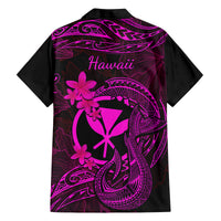 Hawaii Family Matching Tank Maxi Dress and Hawaiian Shirt Fish Hook Tattoo Mix Polynesian Plumeria Pink Version LT14 - Polynesian Pride