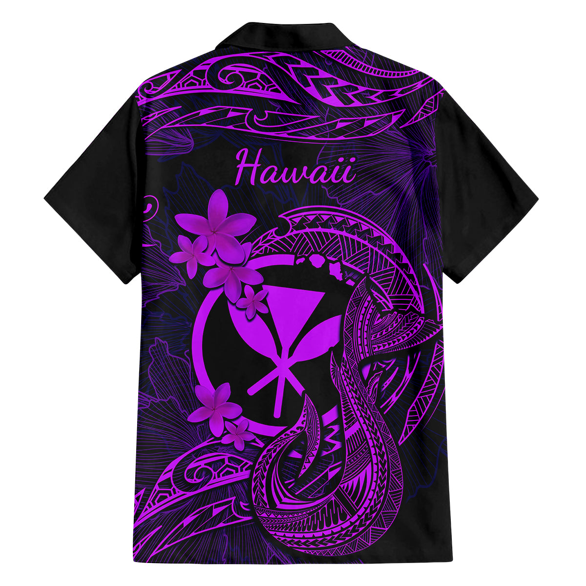 Hawaii Family Matching Long Sleeve Bodycon Dress and Hawaiian Shirt Fish Hook Tattoo Mix Polynesian Plumeria Purple Version LT14 - Polynesian Pride
