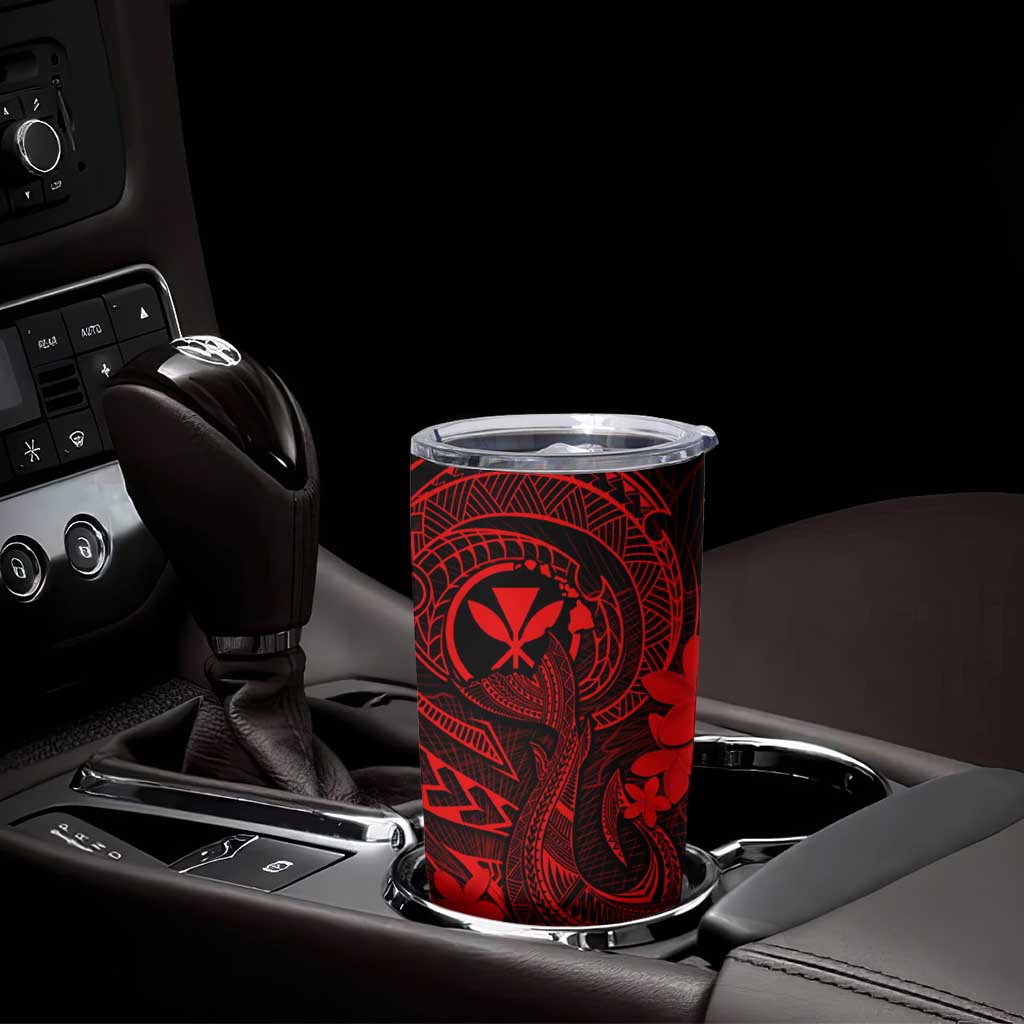Hawaii Tumbler Cup Fish Hook Tattoo Mix Polynesian Plumeria Red Version