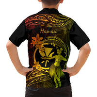 Hawaii Family Matching Summer Maxi Dress and Hawaiian Shirt Hula Girl Mix Polynesian Plumeria Reggae Version LT14 - Polynesian Pride