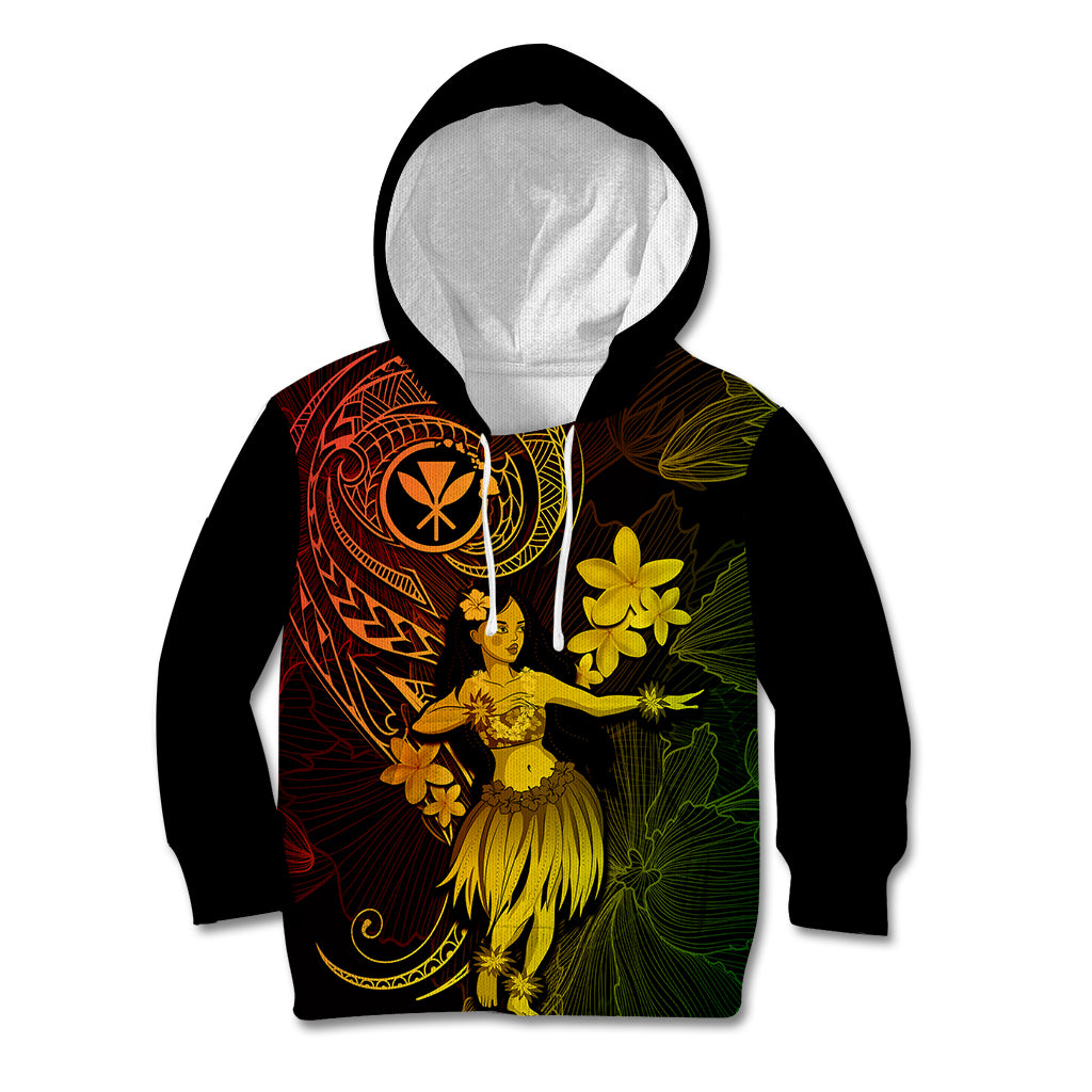 Hawaii Kid Hoodie Hula Girl Mix Polynesian Plumeria Reggae Version LT14 Reggae - Polynesian Pride