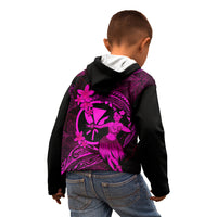 Hawaii Kid Hoodie Hula Girl Mix Polynesian Plumeria Pink Version LT14 - Polynesian Pride