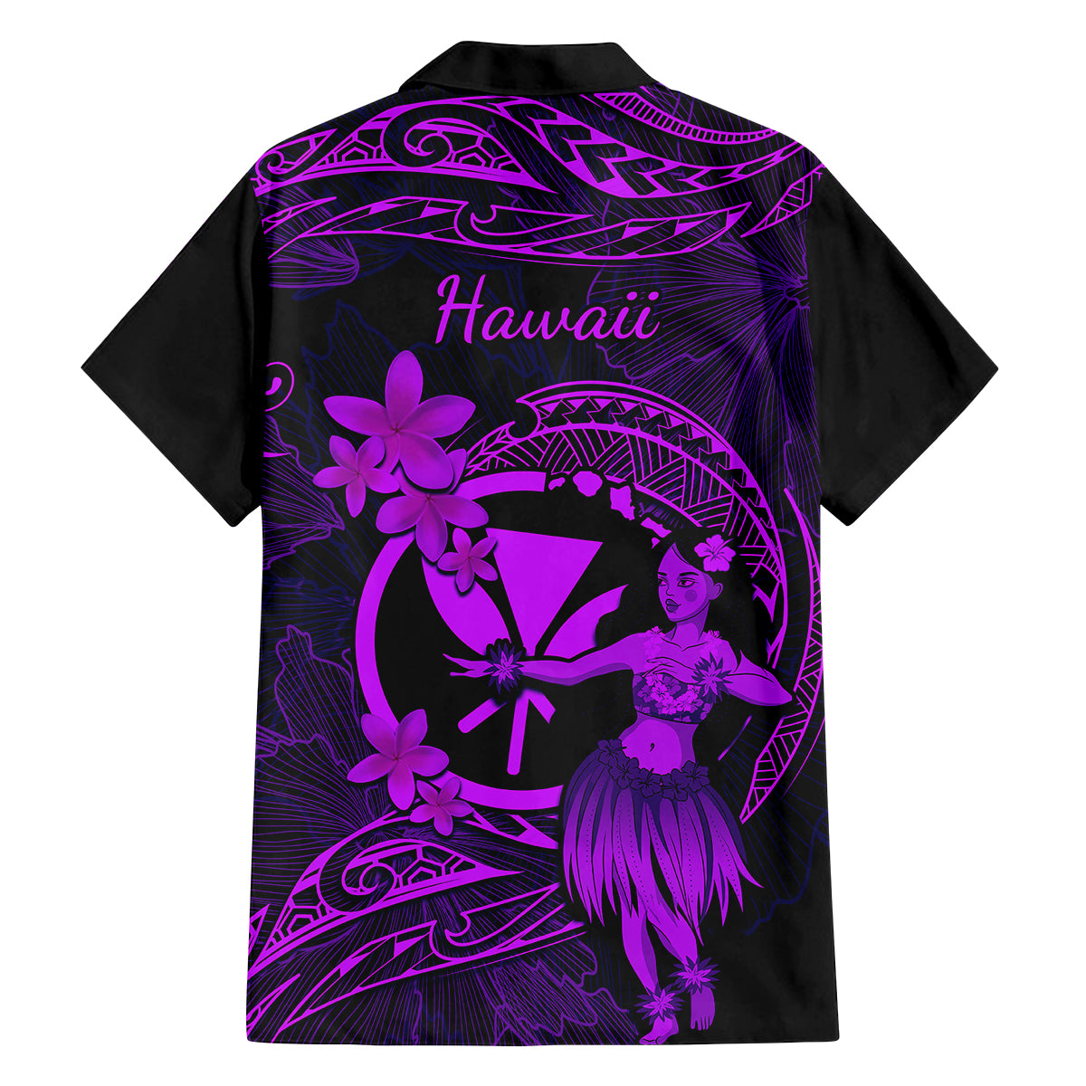 Hawaii Kid Hawaiian Shirt Hula Girl Mix Polynesian Plumeria Purple Version LT14 - Polynesian Pride