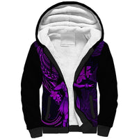 Hawaii Sherpa Hoodie Hula Girl Mix Polynesian Plumeria Purple Version LT14 Unisex Purple - Polynesian Pride