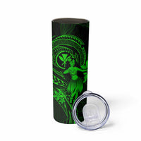 Hawaii Skinny Tumbler Hula Girl Mix Polynesian Plumeria Green Version