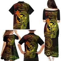 Hawaii Family Matching Puletasi Dress and Hawaiian Shirt King Kamehameha Mix Polynesian Plumeria Reggae Version LT14 - Polynesian Pride