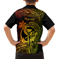 Hawaii Kid Hawaiian Shirt King Kamehameha Mix Polynesian Plumeria Reggae Version LT14 - Polynesian Pride