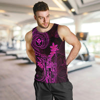 Hawaii Men Tank Top King Kamehameha Mix Polynesian Plumeria Pink Version LT14 - Polynesian Pride