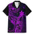 Hawaii Family Matching Off Shoulder Short Dress and Hawaiian Shirt King Kamehameha Mix Polynesian Plumeria Purple Version LT14 Dad's Shirt - Short Sleeve Purple - Polynesian Pride