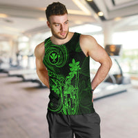 Hawaii Men Tank Top King Kamehameha Mix Polynesian Plumeria Green Version LT14 - Polynesian Pride