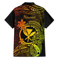 Hawaii Family Matching Off Shoulder Long Sleeve Dress and Hawaiian Shirt Pineapple Mix Polynesian Plumeria Reggae Version LT14 - Polynesian Pride