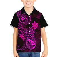 Hawaii Family Matching Summer Maxi Dress and Hawaiian Shirt Pineapple Mix Polynesian Plumeria Pink Version LT14 Dad's Shirt - Long Sleeve Pink - Polynesian Pride