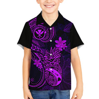 Hawaii Kid Hawaiian Shirt Pineapple Mix Polynesian Plumeria Purple Version LT14 - Polynesian Pride