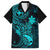 Hawaii Family Matching Off Shoulder Short Dress and Hawaiian Shirt Pineapple Mix Polynesian Plumeria Turquoise Version LT14 Dad's Shirt - Short Sleeve Turquoise - Polynesian Pride