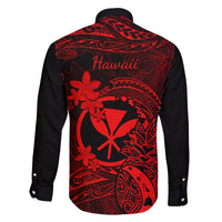 Hawaii Family Matching Short Sleeve Bodycon Dress and Hawaiian Shirt Pineapple Mix Polynesian Plumeria Red Version LT14 - Polynesian Pride
