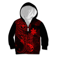 Hawaii Kid Hoodie Pineapple Mix Polynesian Plumeria Red Version LT14 - Polynesian Pride
