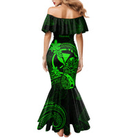 Hawaii Family Matching Mermaid Dress and Hawaiian Shirt Pineapple Mix Polynesian Plumeria Green Version LT14 - Polynesian Pride