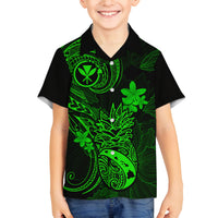 Hawaii Family Matching Mermaid Dress and Hawaiian Shirt Pineapple Mix Polynesian Plumeria Green Version LT14 Son's Shirt Green - Polynesian Pride