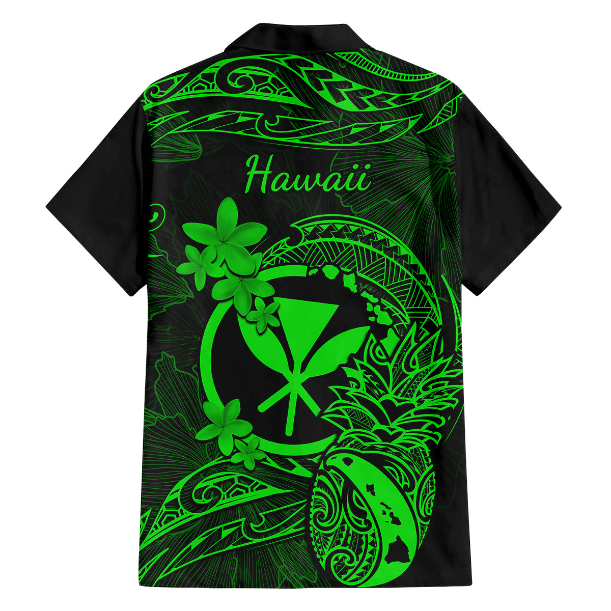 Hawaii Family Matching Short Sleeve Bodycon Dress and Hawaiian Shirt Pineapple Mix Polynesian Plumeria Green Version LT14 - Polynesian Pride