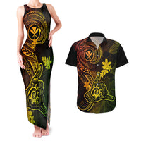 hawaii-couples-matching-tank-maxi-dress-and-hawaiian-shirt-shaka-tattoo-mix-polynesian-plumeria-reggae-version