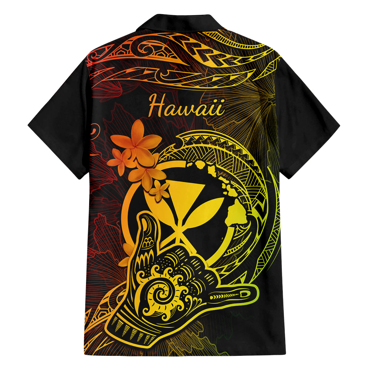 Hawaii Family Matching Off Shoulder Maxi Dress and Hawaiian Shirt Shaka Tattoo Mix Polynesian Plumeria Reggae Version LT14 - Polynesian Pride