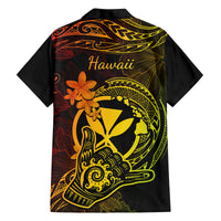 Hawaii Family Matching Off Shoulder Maxi Dress and Hawaiian Shirt Shaka Tattoo Mix Polynesian Plumeria Reggae Version LT14 - Polynesian Pride