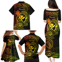 Hawaii Family Matching Puletasi Dress and Hawaiian Shirt Shaka Tattoo Mix Polynesian Plumeria Reggae Version LT14 - Polynesian Pride