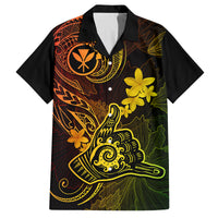 Hawaii Family Matching Short Sleeve Bodycon Dress and Hawaiian Shirt Shaka Tattoo Mix Polynesian Plumeria Reggae Version LT14 Dad's Shirt - Short Sleeve Reggae - Polynesian Pride