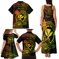 Hawaii Family Matching Tank Maxi Dress and Hawaiian Shirt Shaka Tattoo Mix Polynesian Plumeria Reggae Version LT14 - Polynesian Pride