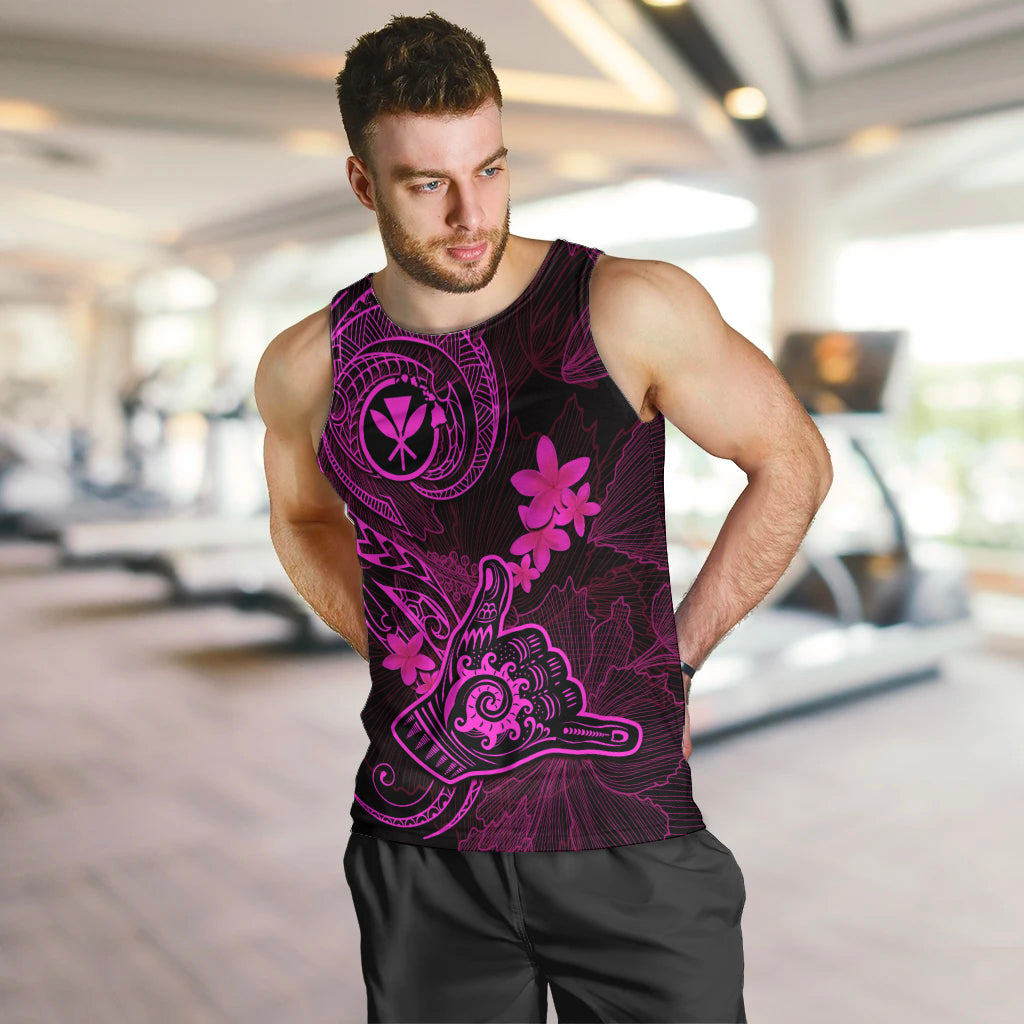 hawaii-men-tank-top-shaka-tattoo-mix-polynesian-plumeria-pink-version