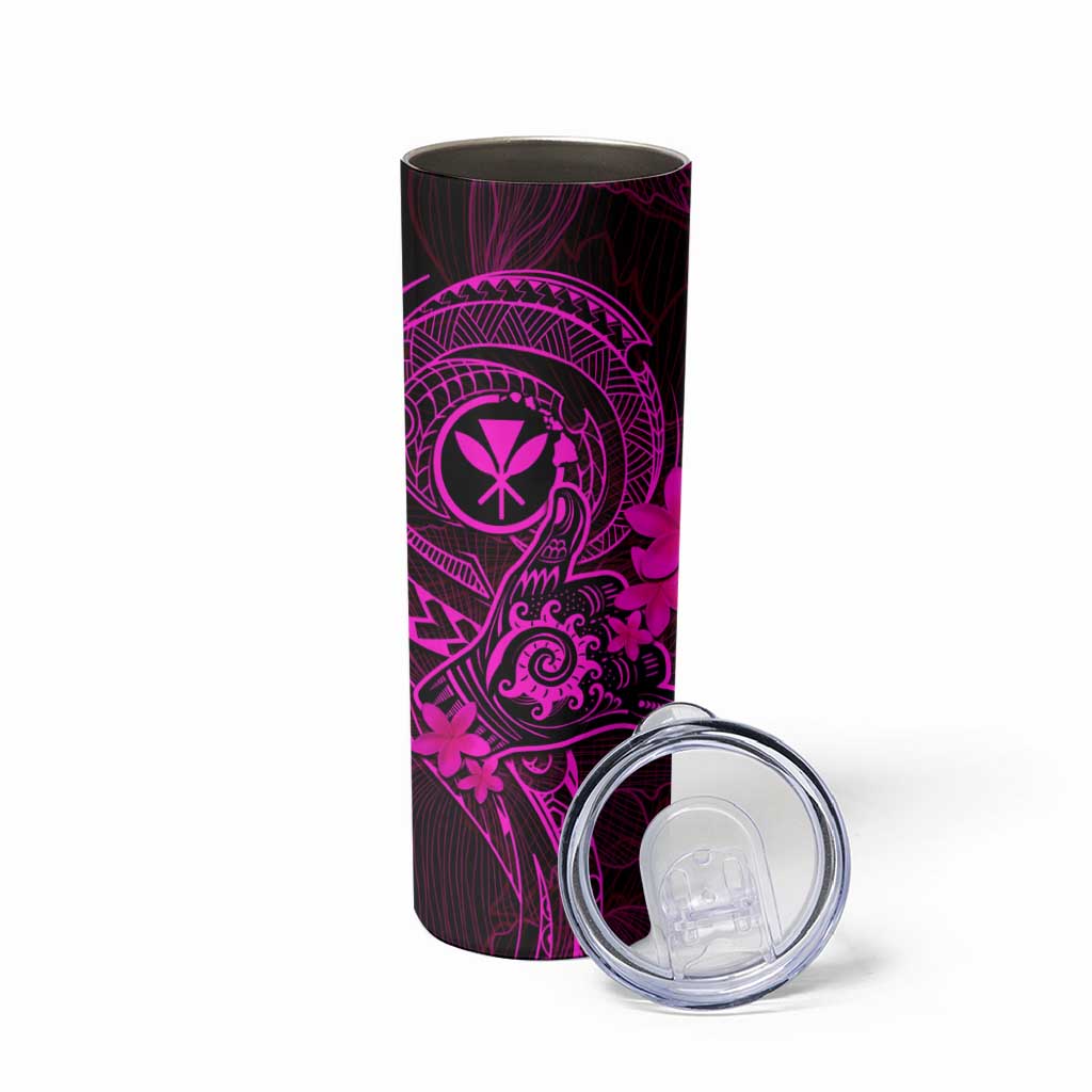 Hawaii Skinny Tumbler Shaka Tattoo Mix Polynesian Plumeria Pink Version