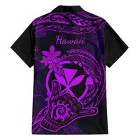 Hawaii Family Matching Summer Maxi Dress and Hawaiian Shirt Shaka Tattoo Mix Polynesian Plumeria Purple Version LT14 - Polynesian Pride