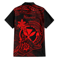 Hawaii Family Matching Summer Maxi Dress and Hawaiian Shirt Shaka Tattoo Mix Polynesian Plumeria Red Version LT14 - Polynesian Pride