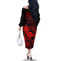 hawaii-off-the-shoulder-long-sleeve-dress-shaka-tattoo-mix-polynesian-plumeria-red-version