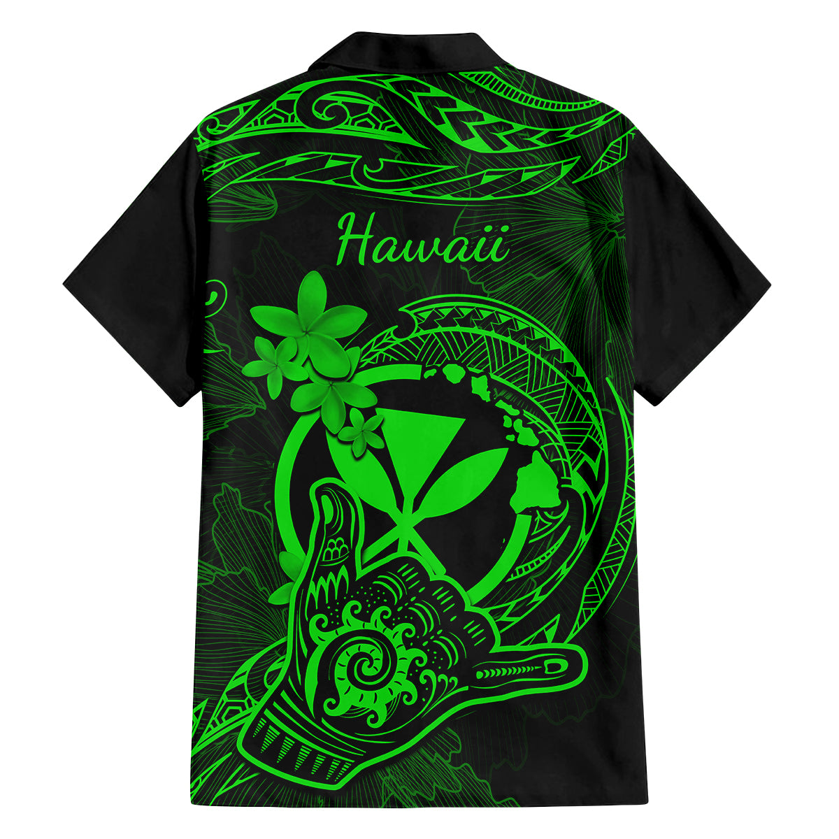 Hawaii Family Matching Summer Maxi Dress and Hawaiian Shirt Shaka Tattoo Mix Polynesian Plumeria Green Version LT14 - Polynesian Pride
