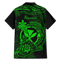 Hawaii Family Matching Summer Maxi Dress and Hawaiian Shirt Shaka Tattoo Mix Polynesian Plumeria Green Version LT14 - Polynesian Pride