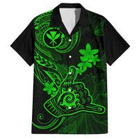 Hawaii Family Matching Tank Maxi Dress and Hawaiian Shirt Shaka Tattoo Mix Polynesian Plumeria Green Version LT14 Dad's Shirt - Short Sleeve Green - Polynesian Pride