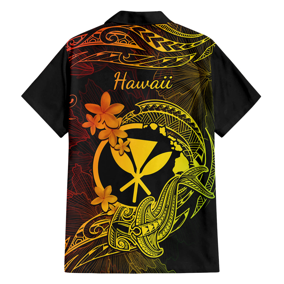 Hawaii Family Matching Short Sleeve Bodycon Dress and Hawaiian Shirt Hammerhead Shark Tattoo Mix Polynesian Plumeria Reggae Version LT14 - Polynesian Pride