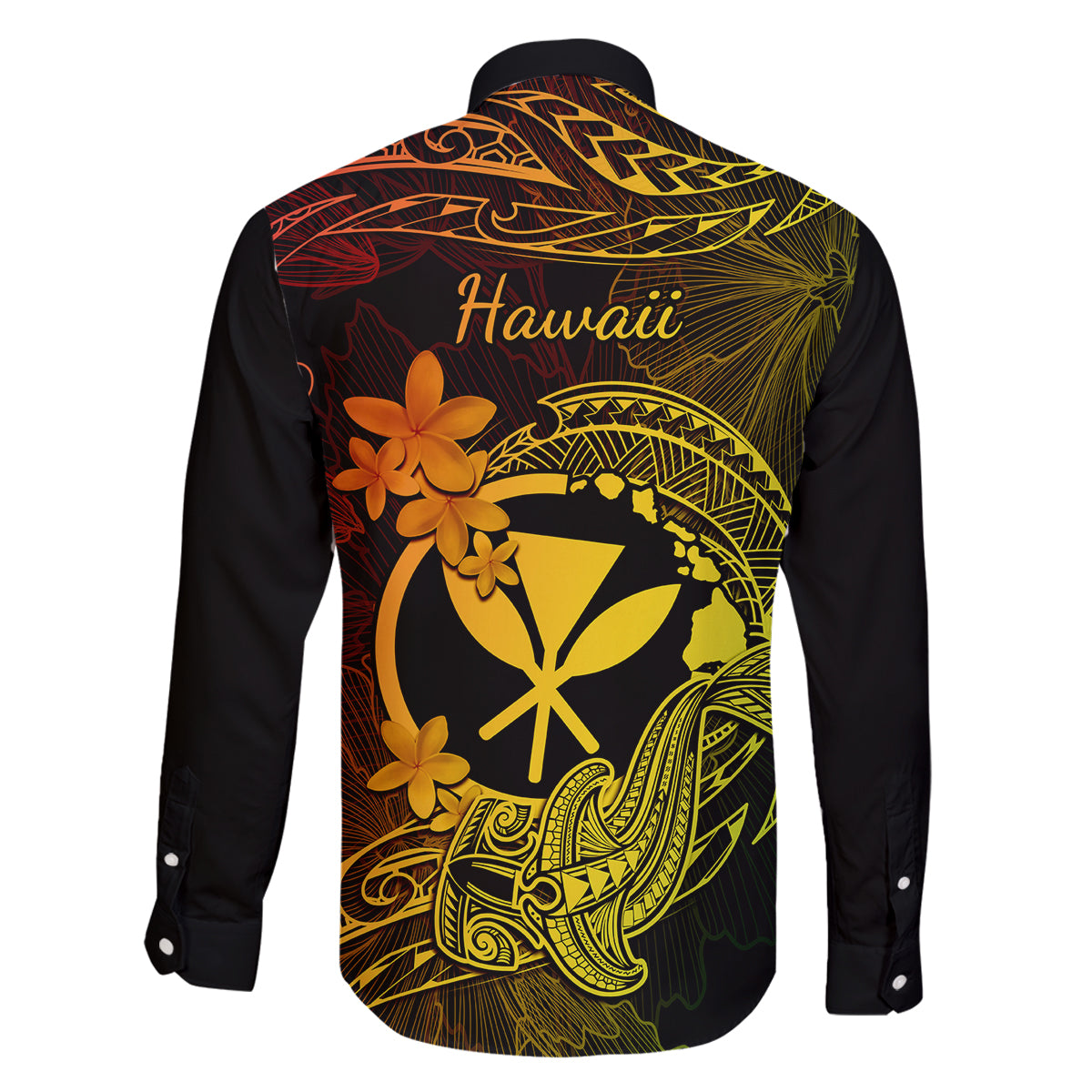 Hawaii Family Matching Summer Maxi Dress and Hawaiian Shirt Hammerhead Shark Tattoo Mix Polynesian Plumeria Reggae Version LT14 - Polynesian Pride
