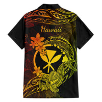 Hawaii Family Matching Tank Maxi Dress and Hawaiian Shirt Hammerhead Shark Tattoo Mix Polynesian Plumeria Reggae Version LT14 - Polynesian Pride