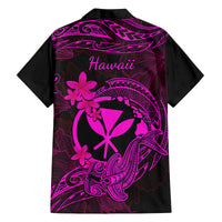 Hawaii Family Matching Tank Maxi Dress and Hawaiian Shirt Hammerhead Shark Tattoo Mix Polynesian Plumeria Pink Version LT14 - Polynesian Pride