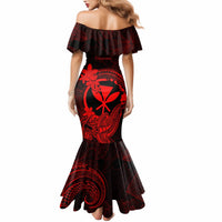 hawaii-mermaid-dress-hammerhead-shark-tattoo-mix-polynesian-plumeria-red-version